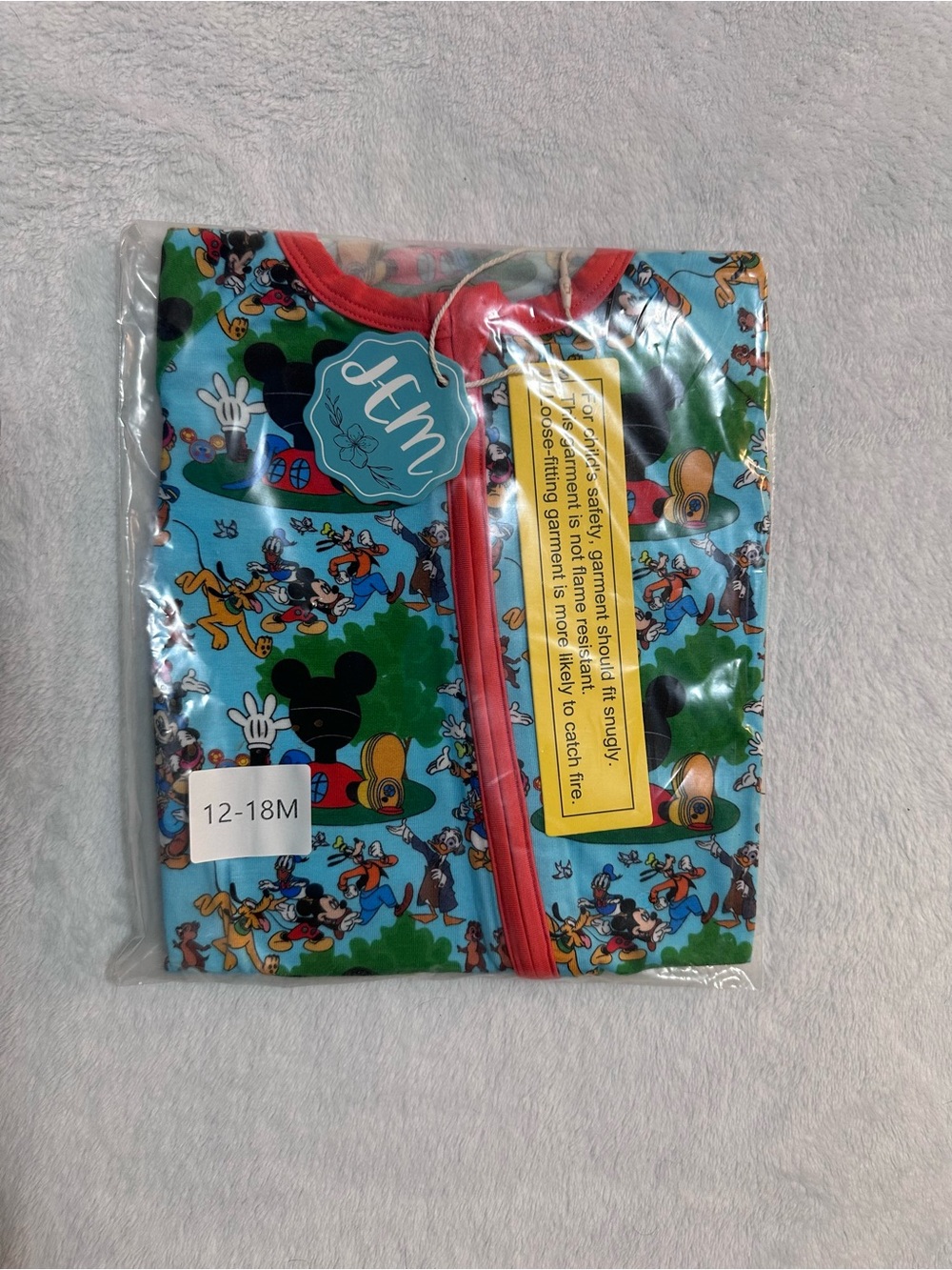 JEM Blue and Red Mickey & Friends Footie One-Piece